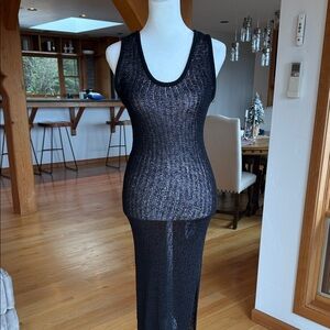 Black Knit Beach Coverup Dress